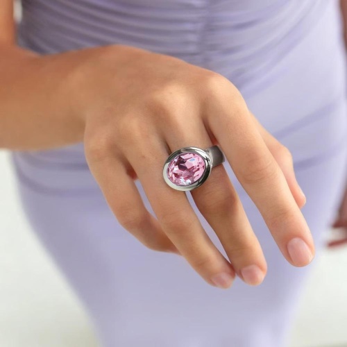 Кольцо Qudo TIVOLA big G light rose  17.2 мм, 632108/17.2 R/G фото 4